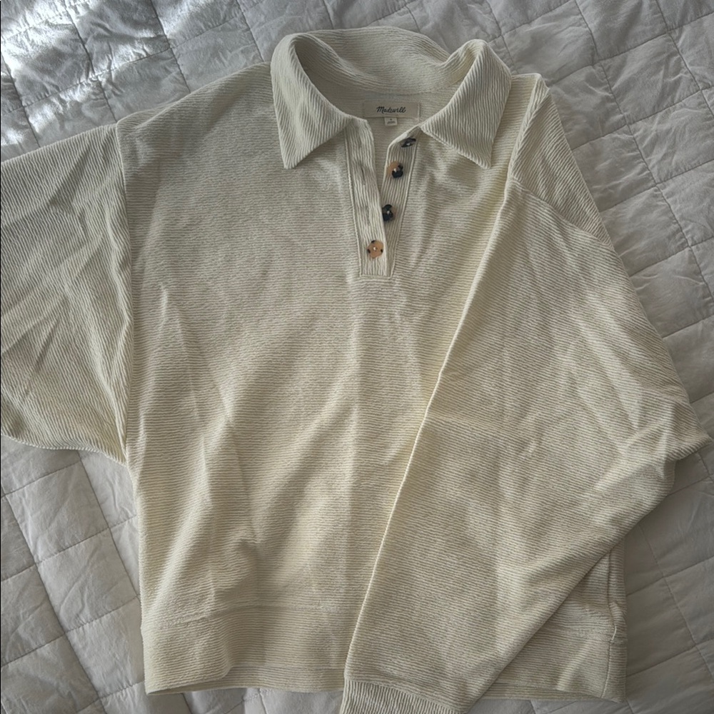 Madewell Cream balloon sleeve pullover